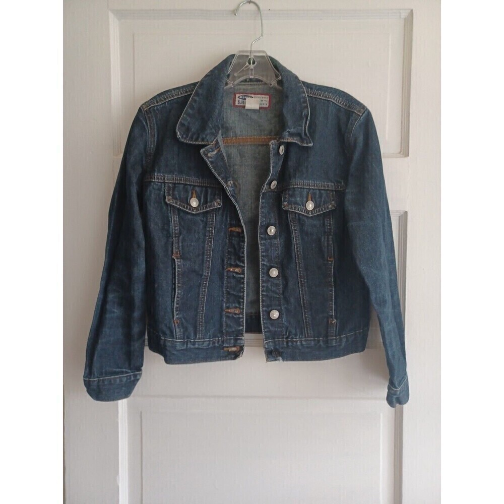 Old Navy dark blue wash denim jacket women's XS classic American all season flaw